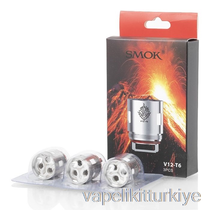 Vape Likit Smok Tfv12 Yedek Bobinler Ve Rba 0.17ohm V12-t6 Altılı Bobin (3'lü Paket)